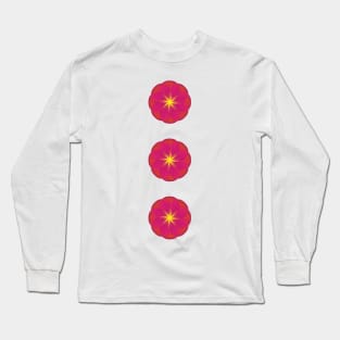 Pink and yellow flowers over mint Long Sleeve T-Shirt